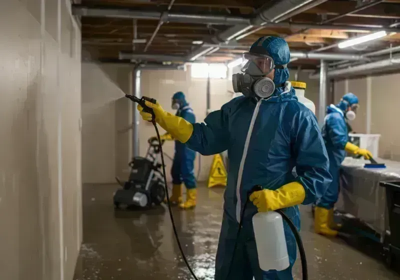 Basement Sanitization and Antimicrobial Treatment process in Century, FL